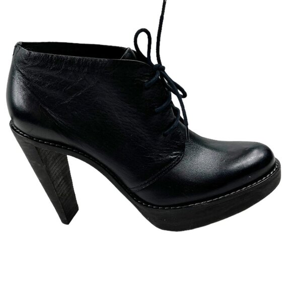Cole Haan NikeAir Black Platform Leather Heels Oxfords Size 6.5 M Made in Brazil